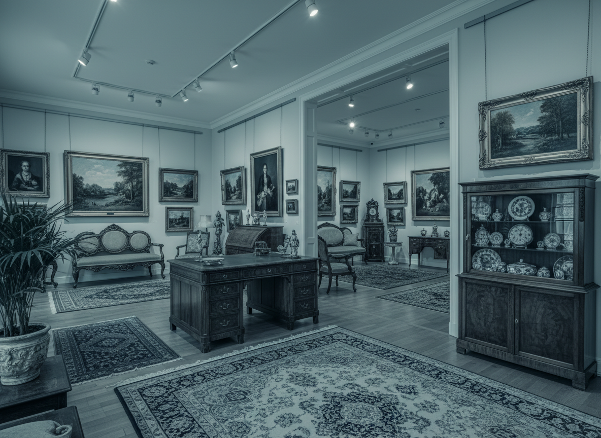 Antique and art gallery interior